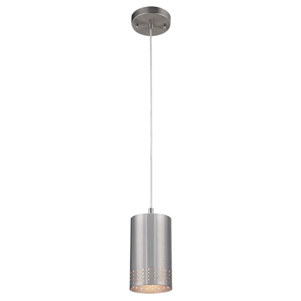 Westinghouse One-Light Adjustable Mini Pendant Brushed Nkl, Perforated Mtl Shade 6101200 - main